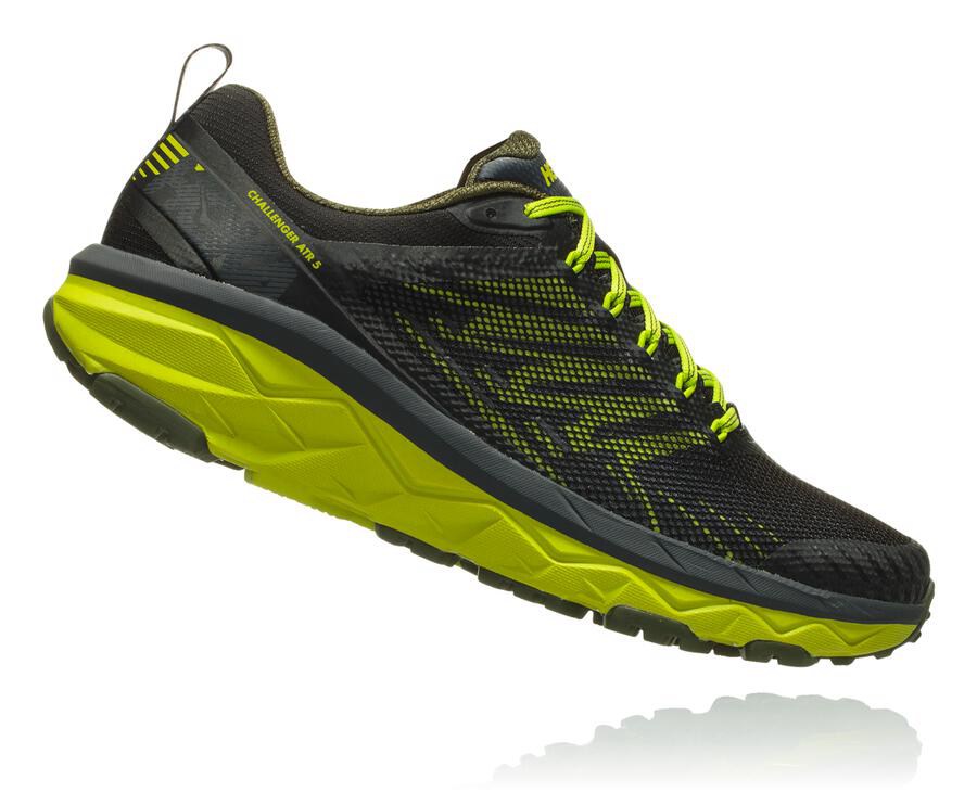 Hoka Australia One One Challenger ATR 5 - Mens Trail Shoes Black/Green - ZOFWP-2147